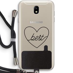 CaseCompany Best heart black: Samsung Galaxy J7 (2017) Transparant Hoesje met koord