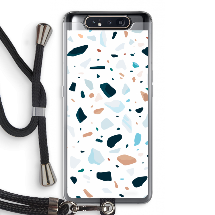 CaseCompany Terrazzo N°13: Samsung Galaxy A80 Transparant Hoesje met koord