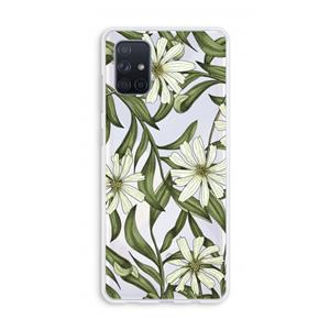 CaseCompany Wit bloemenpatroon: Galaxy A71 Transparant Hoesje