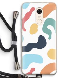 CaseCompany Memphis Shapes Blue: Xiaomi Redmi 5 Transparant Hoesje met koord