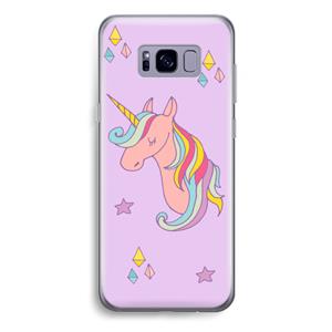 CaseCompany Roze eenhoorn: Samsung Galaxy S8 Plus Transparant Hoesje