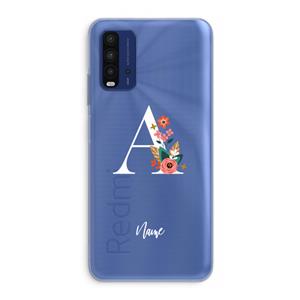 CaseCompany Pink Bouquet: Xiaomi Redmi 9T Transparant Hoesje