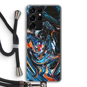 CaseCompany Black Unicorn: Samsung Galaxy S21 Ultra Transparant Hoesje met koord