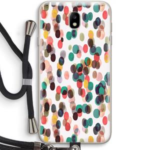 CaseCompany Tropical Dots: Samsung Galaxy J7 (2017) Transparant Hoesje met koord