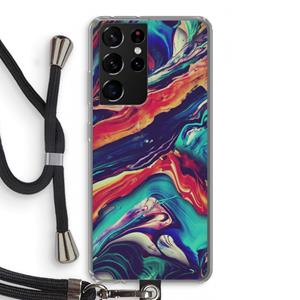 CaseCompany Chameleon Sun: Samsung Galaxy S21 Ultra Transparant Hoesje met koord