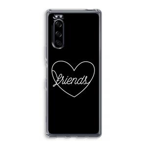 CaseCompany Friends heart black: Sony Xperia 5 Transparant Hoesje