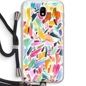 CaseCompany Watercolor Brushstrokes: Samsung Galaxy J7 (2017) Transparant Hoesje met koord