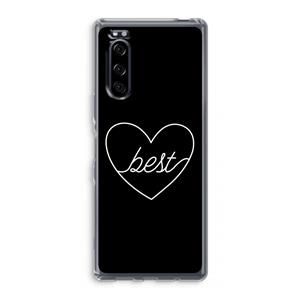 CaseCompany Best heart black: Sony Xperia 5 Transparant Hoesje