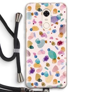 CaseCompany Terrazzo Memphis Pink: Xiaomi Redmi 5 Transparant Hoesje met koord