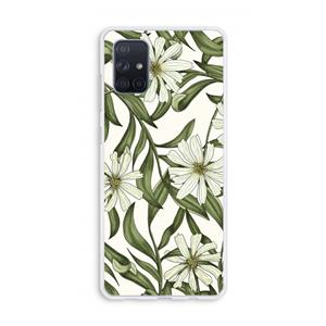 CaseCompany Wit bloemenpatroon: Galaxy A71 Transparant Hoesje