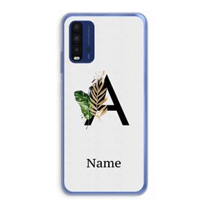 CaseCompany Charcoal Flora: Xiaomi Redmi 9T Transparant Hoesje