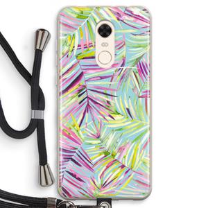 CaseCompany Tropical Palms Blue: Xiaomi Redmi 5 Transparant Hoesje met koord