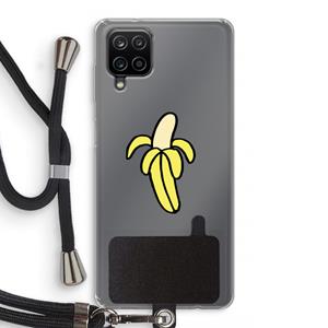 CaseCompany Banana: Samsung Galaxy A12 Transparant Hoesje met koord