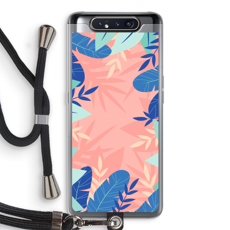 CaseCompany Tropisch: Samsung Galaxy A80 Transparant Hoesje met koord