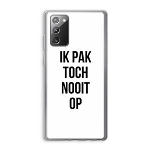 CaseCompany Ik pak nooit op: Samsung Galaxy Note 20 / Note 20 5G Transparant Hoesje