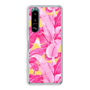 CaseCompany Pink Banana: Sony Xperia 5 III Transparant Hoesje