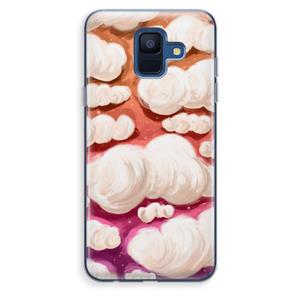 CaseCompany Katoen Wolken: Samsung Galaxy A6 (2018) Transparant Hoesje