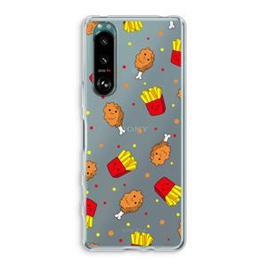 CaseCompany Chicken 'n Fries: Sony Xperia 5 III Transparant Hoesje