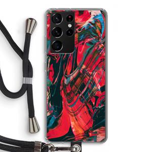 CaseCompany Endless Descent: Samsung Galaxy S21 Ultra Transparant Hoesje met koord
