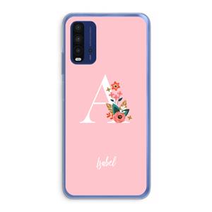 CaseCompany Pink Bouquet: Xiaomi Redmi 9T Transparant Hoesje