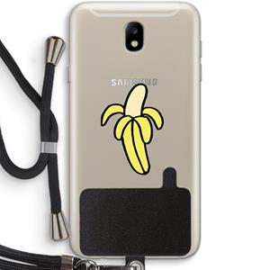 CaseCompany Banana: Samsung Galaxy J7 (2017) Transparant Hoesje met koord