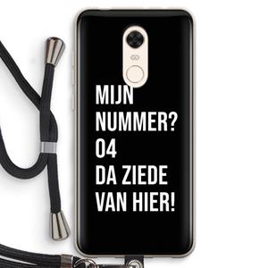 CaseCompany Da ziede van hier - Zwart: Xiaomi Redmi 5 Transparant Hoesje met koord