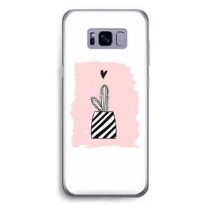 CaseCompany Zwart-wit cactus: Samsung Galaxy S8 Plus Transparant Hoesje