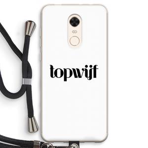 CaseCompany Topwijf Wit: Xiaomi Redmi 5 Transparant Hoesje met koord