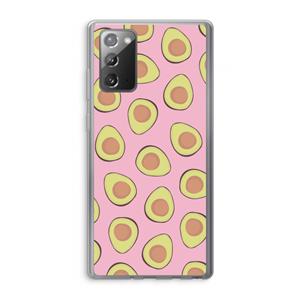 CaseCompany Dancing avocados: Samsung Galaxy Note 20 / Note 20 5G Transparant Hoesje