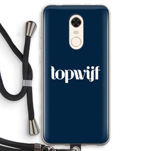 CaseCompany Topwijf Navy: Xiaomi Redmi 5 Transparant Hoesje met koord