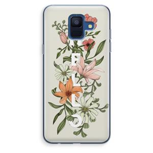 CaseCompany Hello bloemen: Samsung Galaxy A6 (2018) Transparant Hoesje