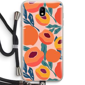 CaseCompany Perzik: Samsung Galaxy J7 (2017) Transparant Hoesje met koord