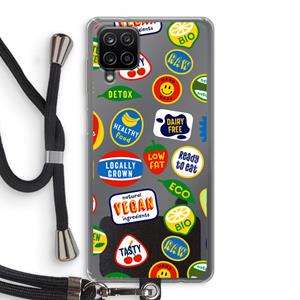 CaseCompany Fruitsticker: Samsung Galaxy A12 Transparant Hoesje met koord