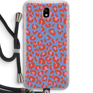 CaseCompany Leopard blue: Samsung Galaxy J7 (2017) Transparant Hoesje met koord