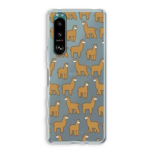 CaseCompany Alpacas: Sony Xperia 5 III Transparant Hoesje