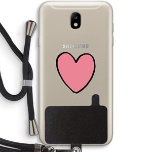 CaseCompany Hartje: Samsung Galaxy J7 (2017) Transparant Hoesje met koord