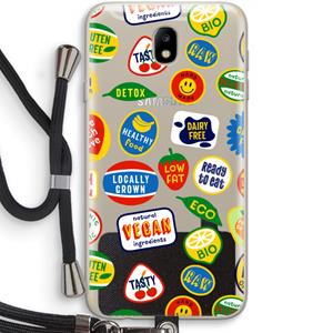 CaseCompany Fruitsticker: Samsung Galaxy J7 (2017) Transparant Hoesje met koord