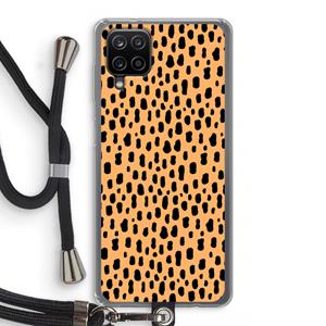 CaseCompany Panter: Samsung Galaxy A12 Transparant Hoesje met koord