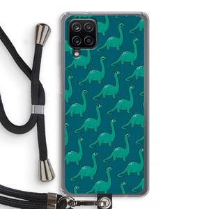 CaseCompany Diplodocus: Samsung Galaxy A12 Transparant Hoesje met koord