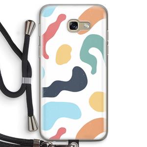 CaseCompany Memphis Shapes Blue: Samsung Galaxy A5 (2017) Transparant Hoesje met koord