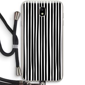 CaseCompany Stripes: Samsung Galaxy J7 (2017) Transparant Hoesje met koord