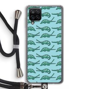 CaseCompany Kroko: Samsung Galaxy A12 Transparant Hoesje met koord