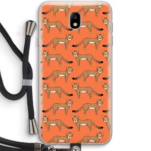 CaseCompany Cheetah: Samsung Galaxy J7 (2017) Transparant Hoesje met koord