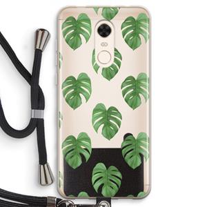 CaseCompany Monstera leaves: Xiaomi Redmi 5 Transparant Hoesje met koord