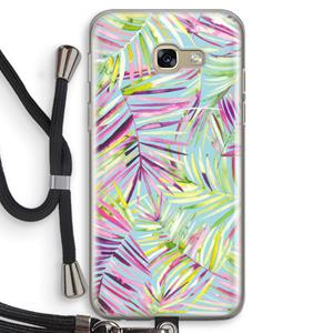 CaseCompany Tropical Palms Blue: Samsung Galaxy A5 (2017) Transparant Hoesje met koord