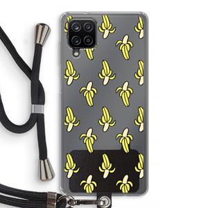 CaseCompany Bananas: Samsung Galaxy A12 Transparant Hoesje met koord