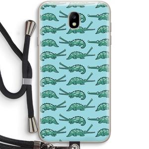 CaseCompany Kroko: Samsung Galaxy J7 (2017) Transparant Hoesje met koord