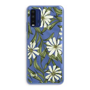 CaseCompany Wit bloemenpatroon: Xiaomi Redmi 9T Transparant Hoesje