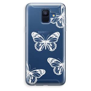 CaseCompany White butterfly: Samsung Galaxy A6 (2018) Transparant Hoesje