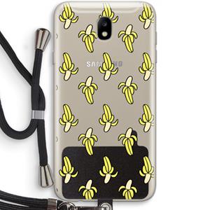 CaseCompany Bananas: Samsung Galaxy J7 (2017) Transparant Hoesje met koord